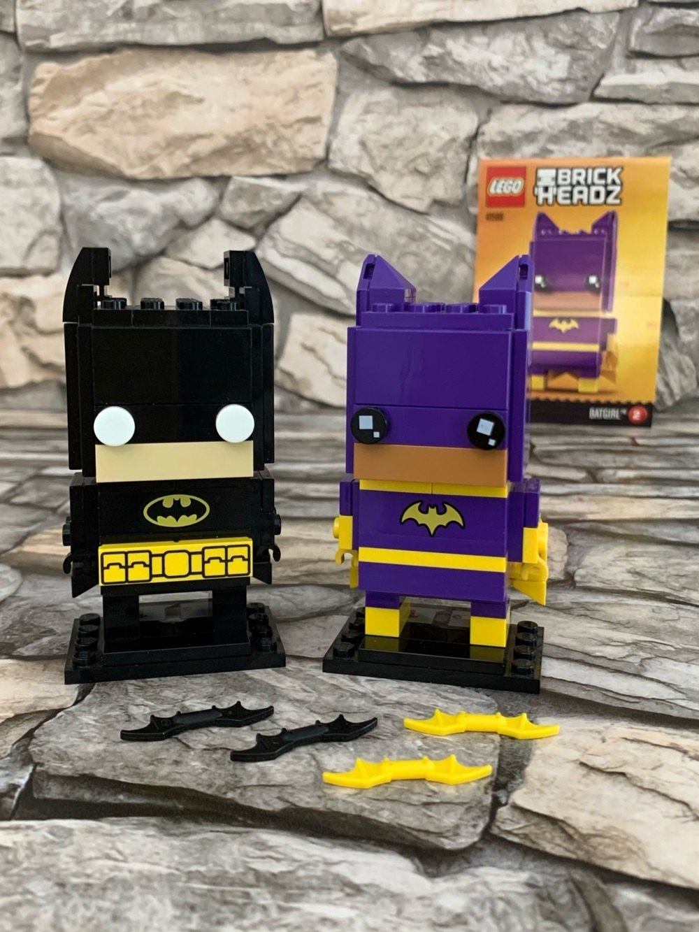 Rare 2017 LEGO Pair Brickheadz Batman 41585 & Batgirl 41586 Set Building Toy Kit